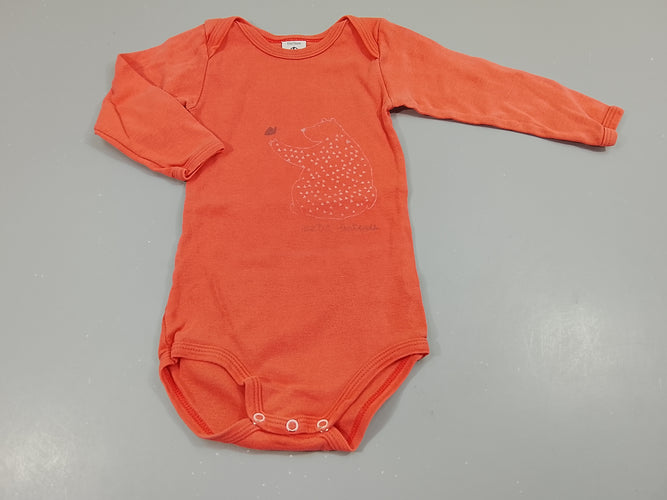 Body m.l orange, ours blanc, moins cher chez Petit Kiwi