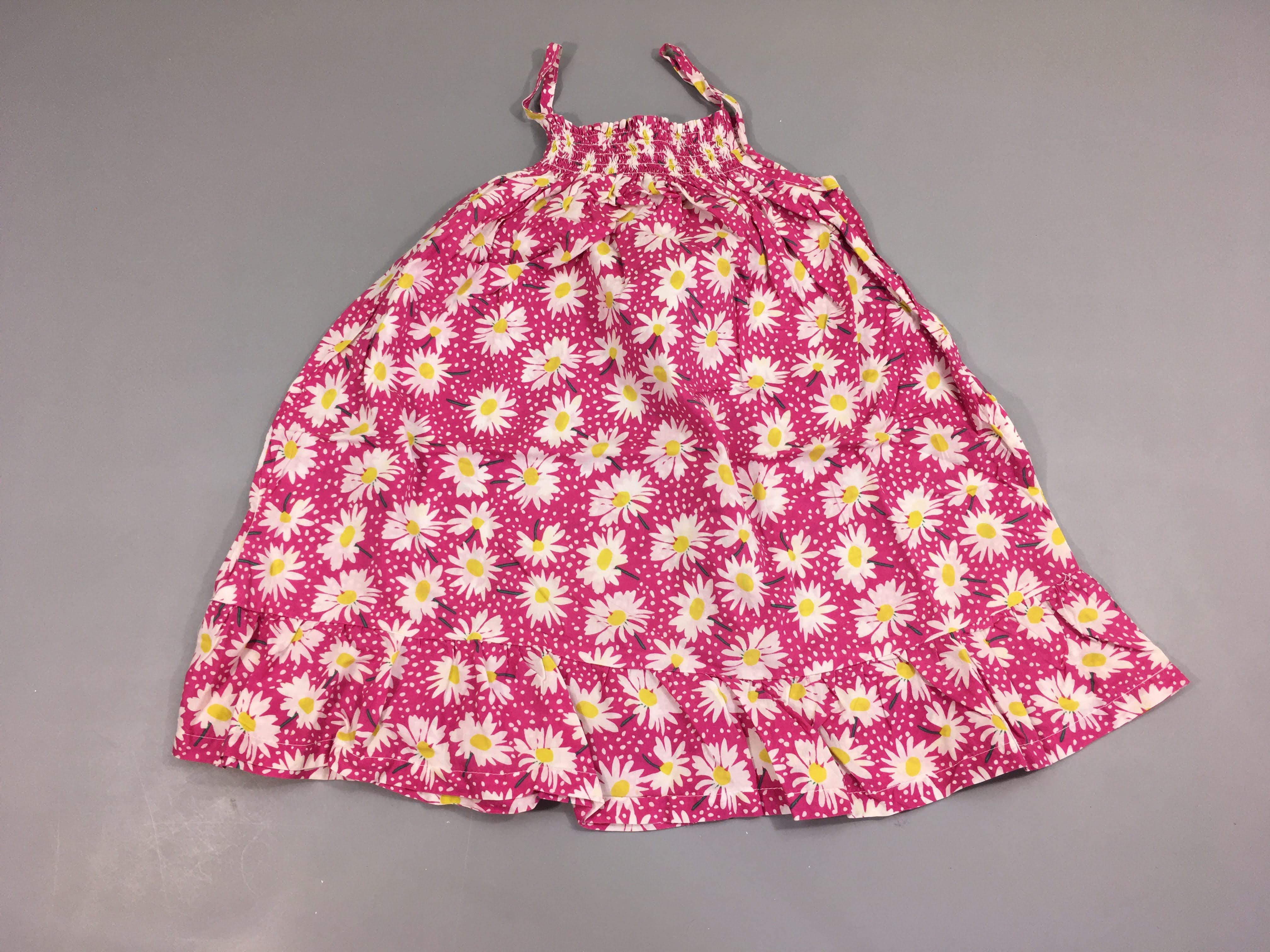 Robe fines bretelles rose fleurs