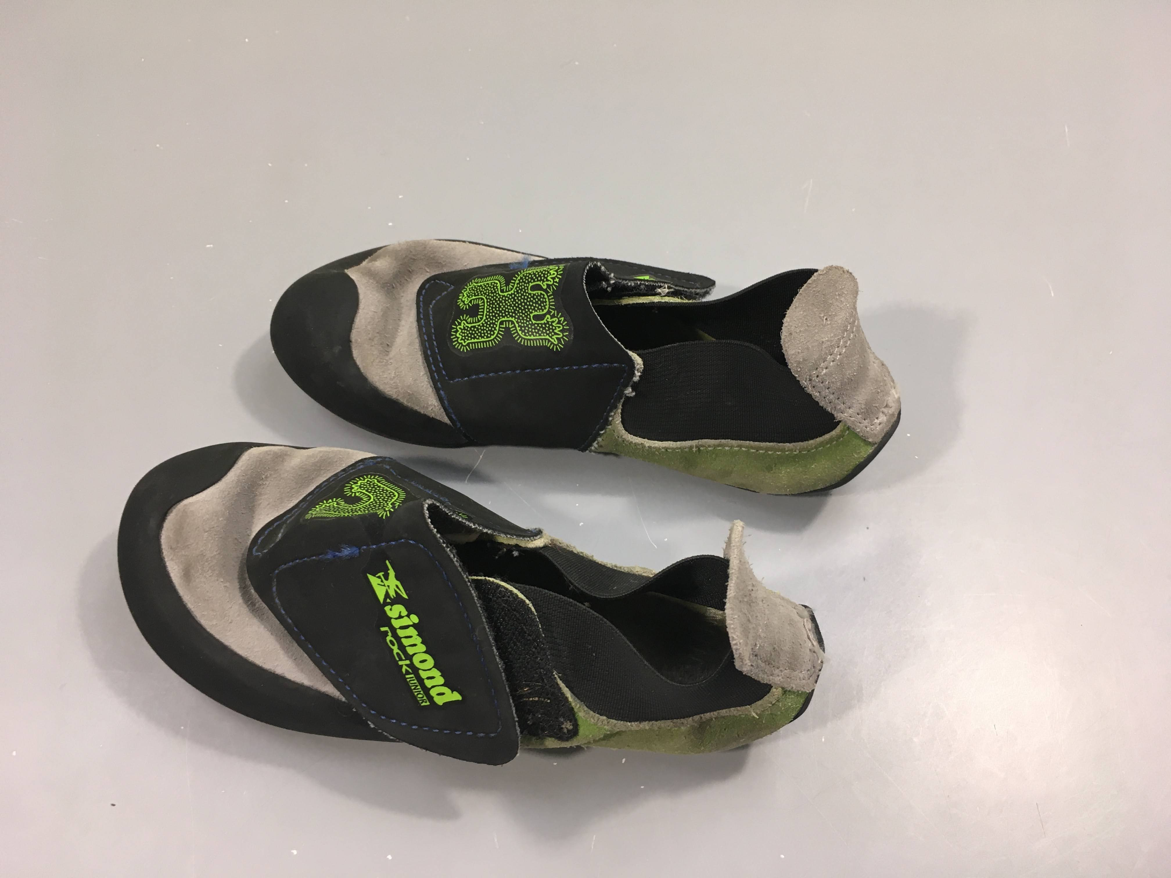 Chaussons d'escalade gris/noir/vert simond, 34