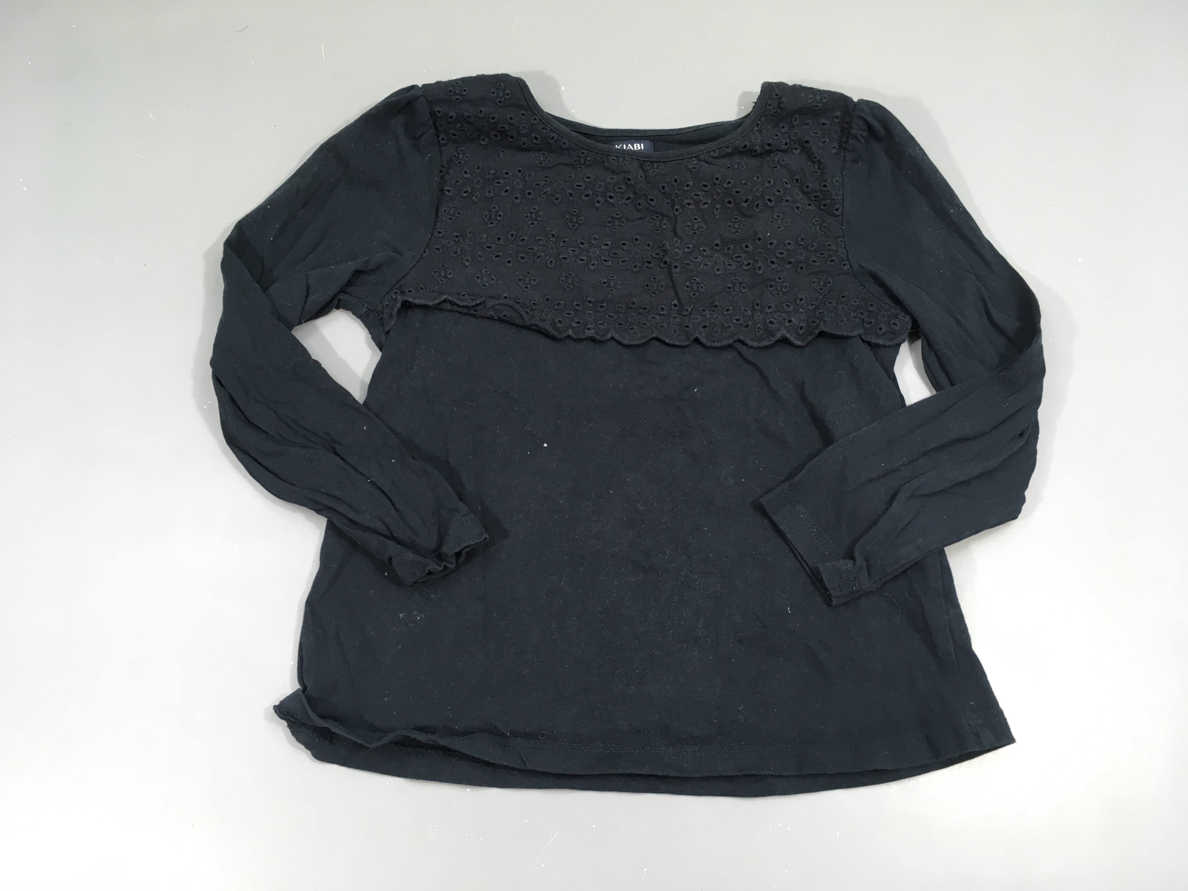 T-shirt m.l bleu foncé broderie