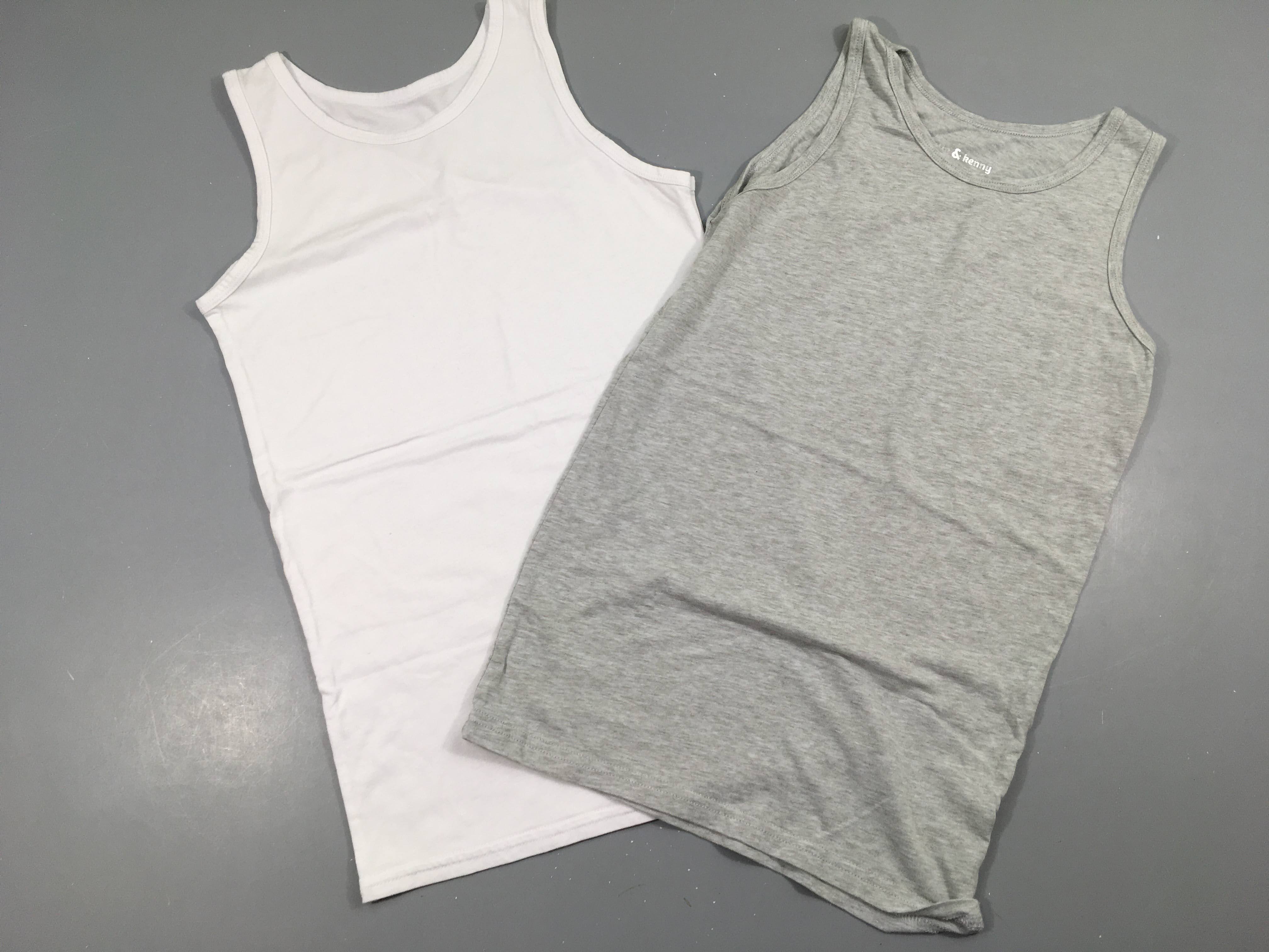 Lot de 2 chemisettes s.m gris/blanc