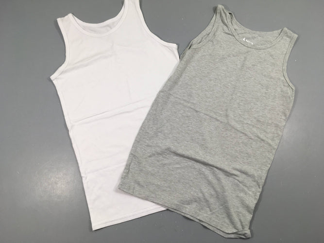 Lot de 2 chemisettes s.m gris/blanc, moins cher chez Petit Kiwi