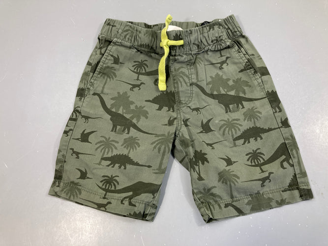 Bermuda vert palmier dinos taille élastique, moins cher chez Petit Kiwi