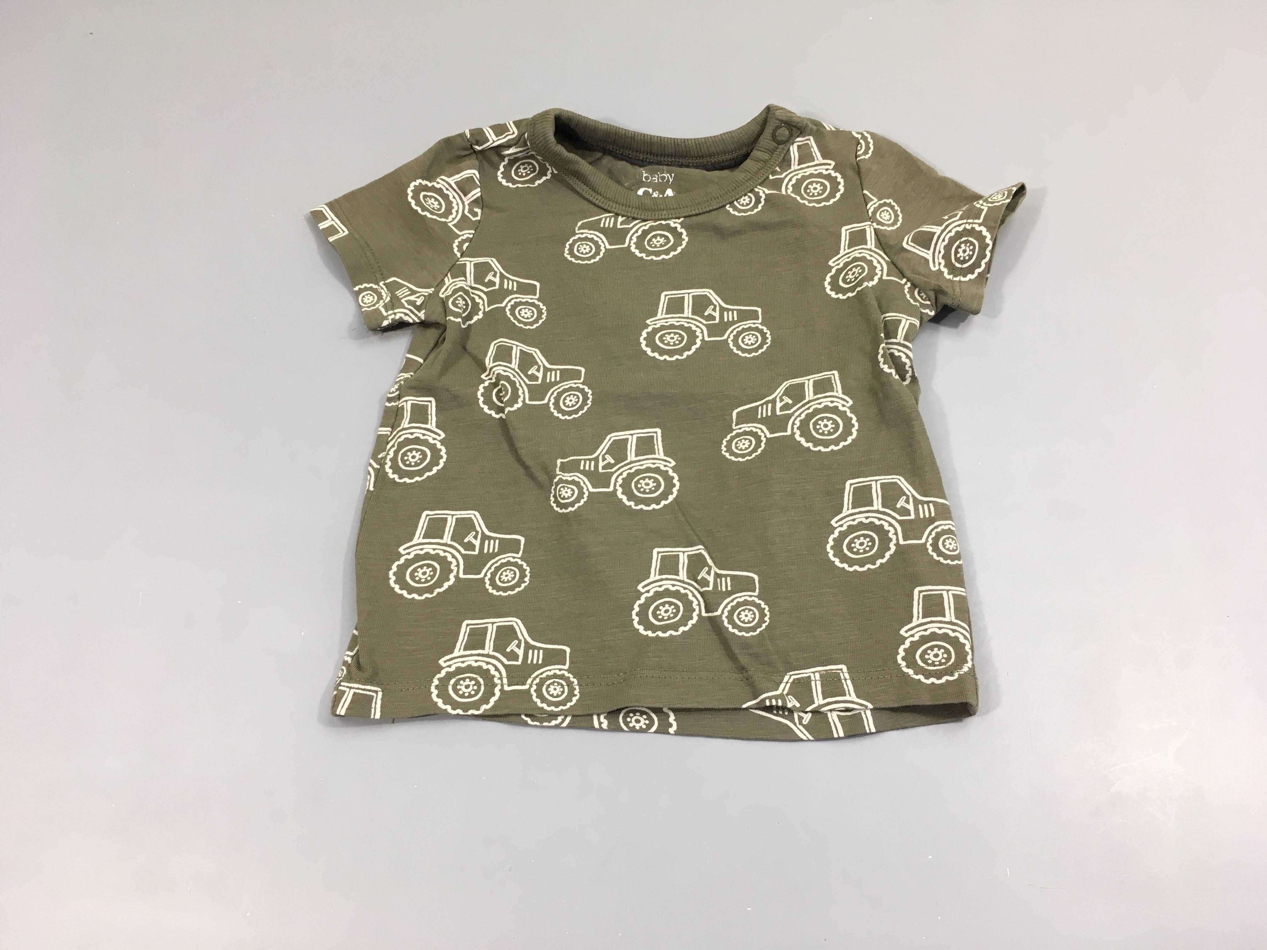 T-shirt m.c kaki avec tracteurs