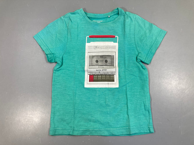 T-shirt m.c flammé turquoise Stereo, moins cher chez Petit Kiwi