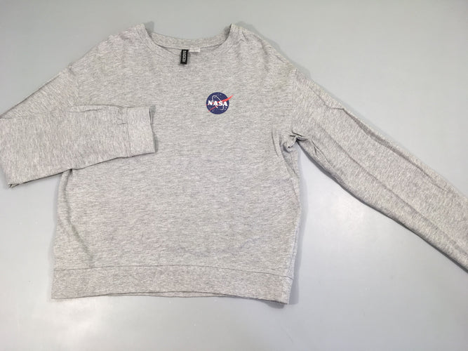 Sweat léger gris chiné Nasa, moins cher chez Petit Kiwi