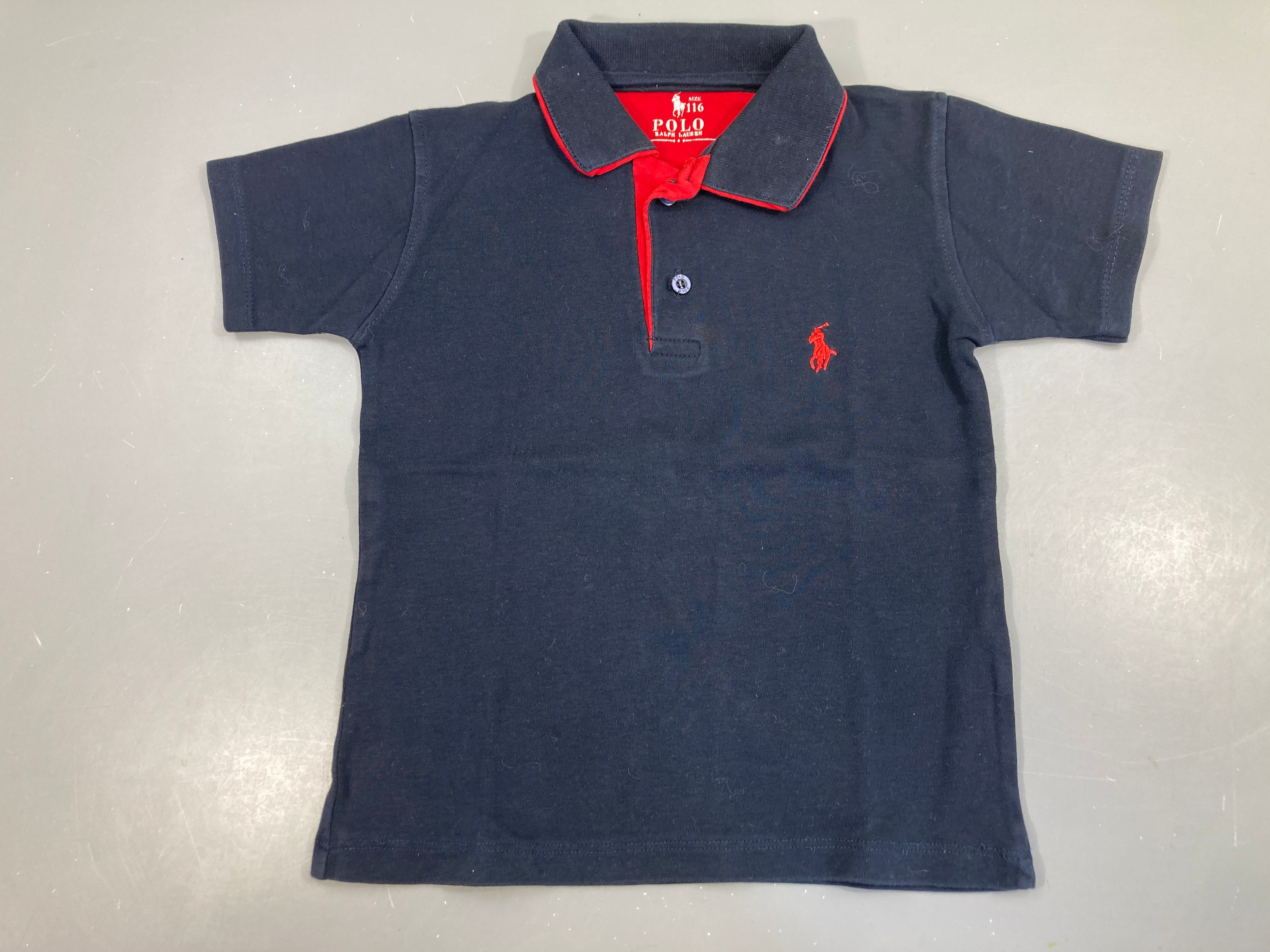 Polo jersey bleu foncé Ralph Lauren