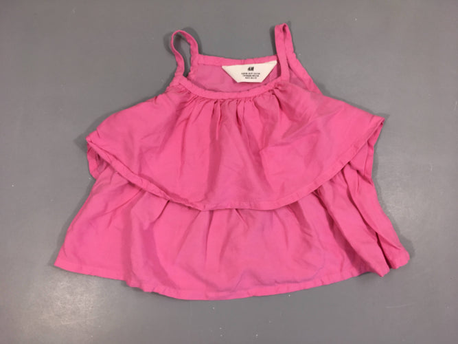 Blouse fines bretelles rose volants, moins cher chez Petit Kiwi