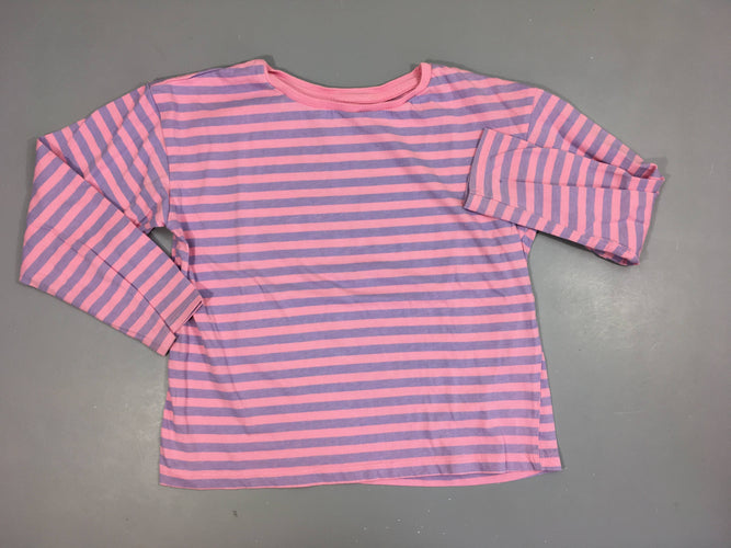 T-shirt m.l rose rayé mauve, moins cher chez Petit Kiwi