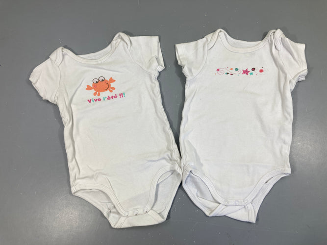 2 Bodies m.c blanc crabe/étoile de mer-Bouloché, moins cher chez Petit Kiwi