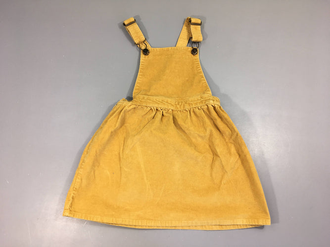 Robe salopette moutarde velours, moins cher chez Petit Kiwi
