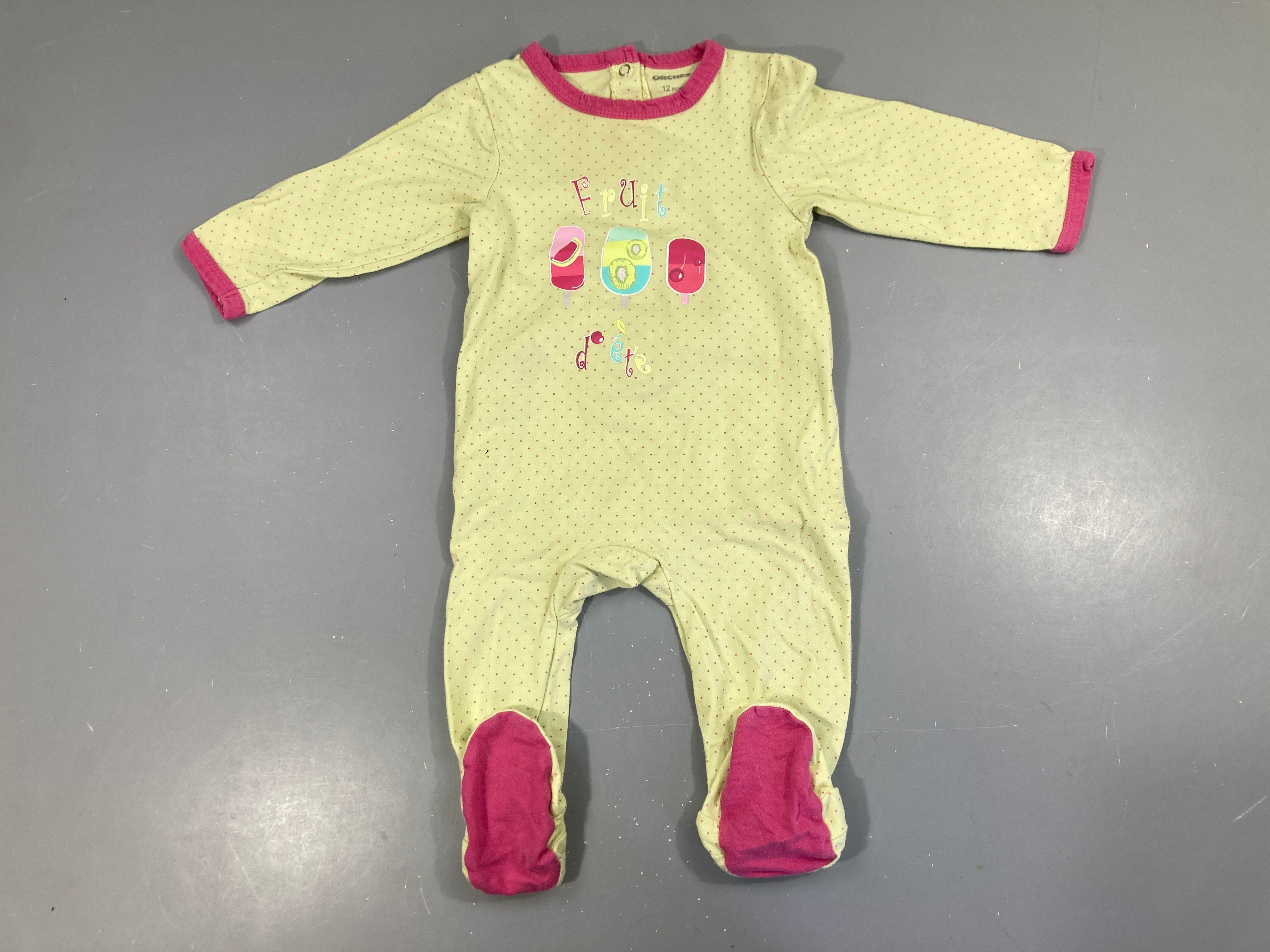 Pyjama jersey blanc fruits bouloché