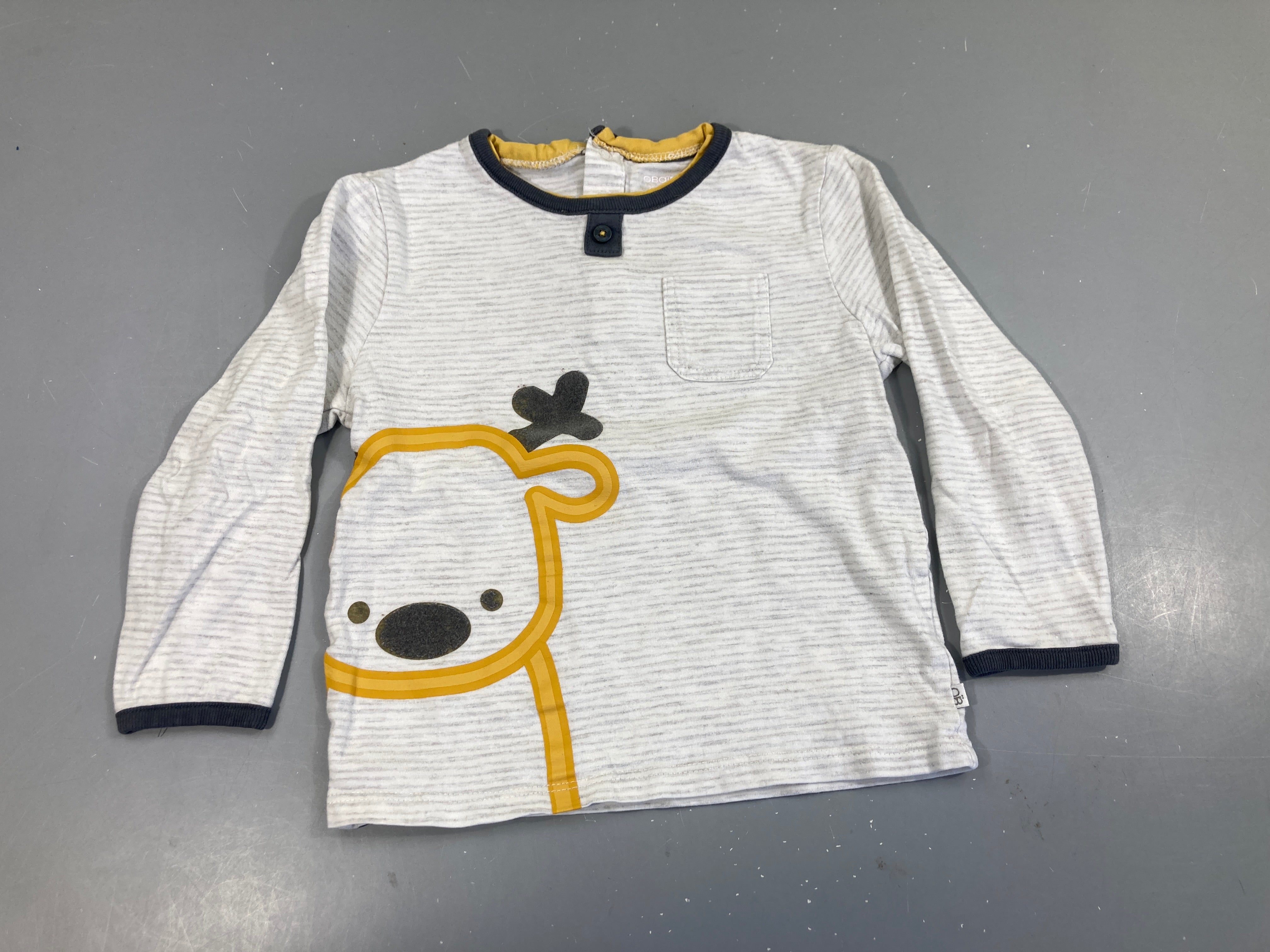 T-shirt m.l gris poche ours