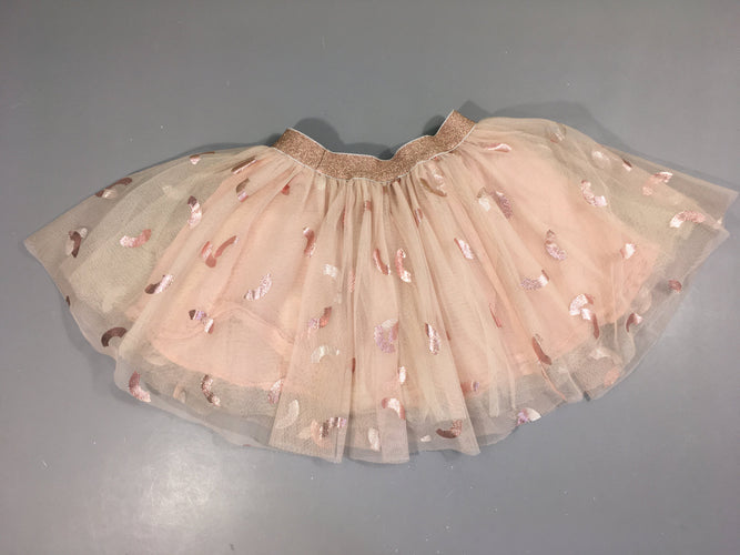 Jupe tulle rose arc doublée, moins cher chez Petit Kiwi