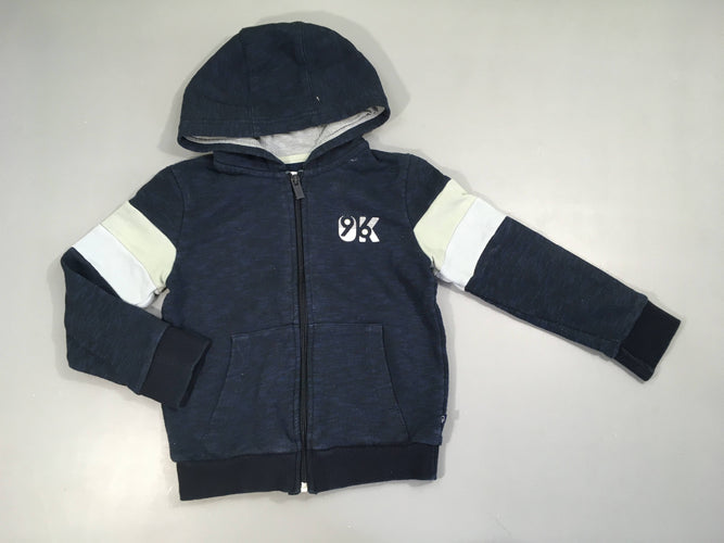 Sweat zippé à capuche bleu flammé-bleu Bouloché, moins cher chez Petit Kiwi