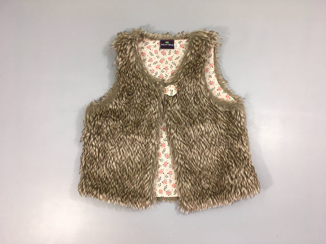 Gilet berger peluche taupe, moins cher chez Petit Kiwi