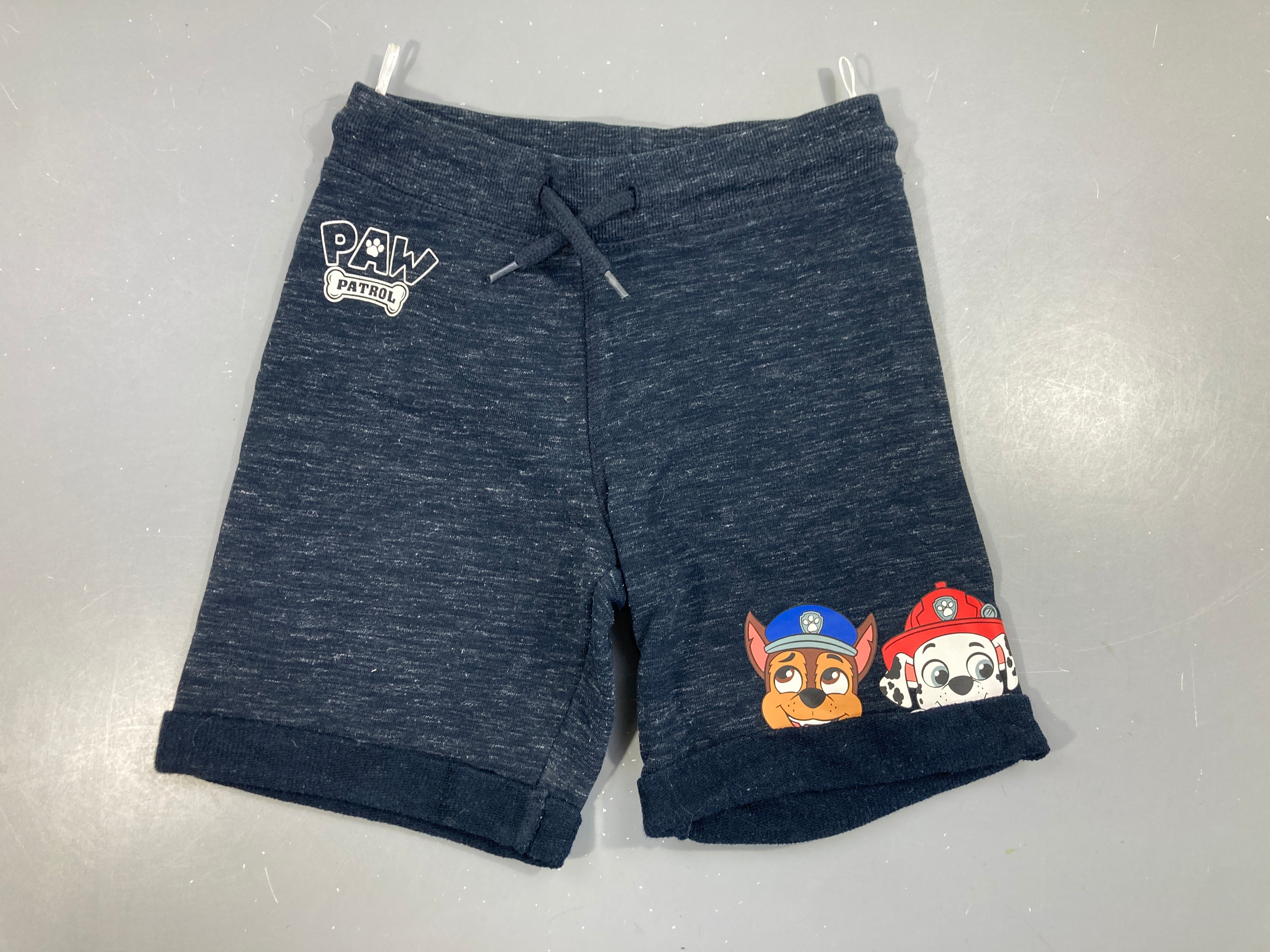Bermuda molleton bleu marine chiné Paw Patrol