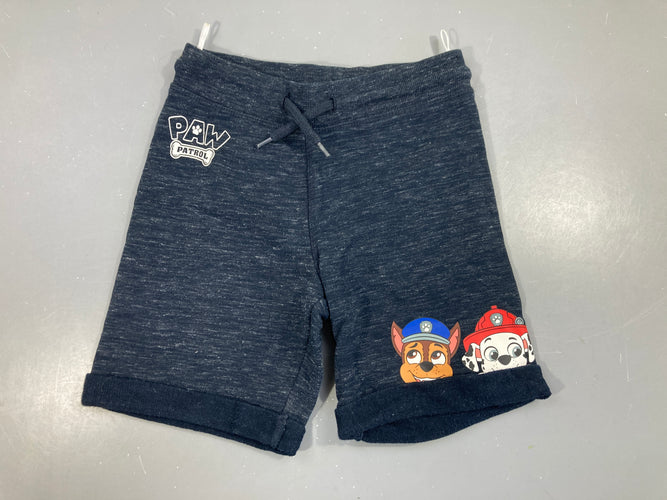 Bermuda molleton bleu marine chiné Paw Patrol, moins cher chez Petit Kiwi