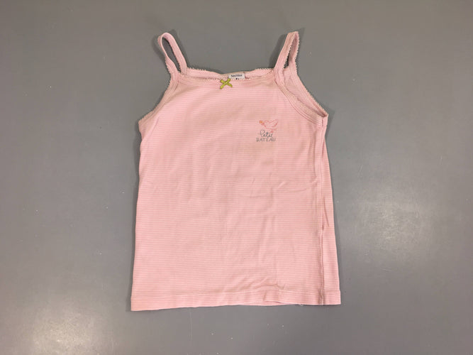 Chemisette fines bretelles rayé blanc/rose, moins cher chez Petit Kiwi
