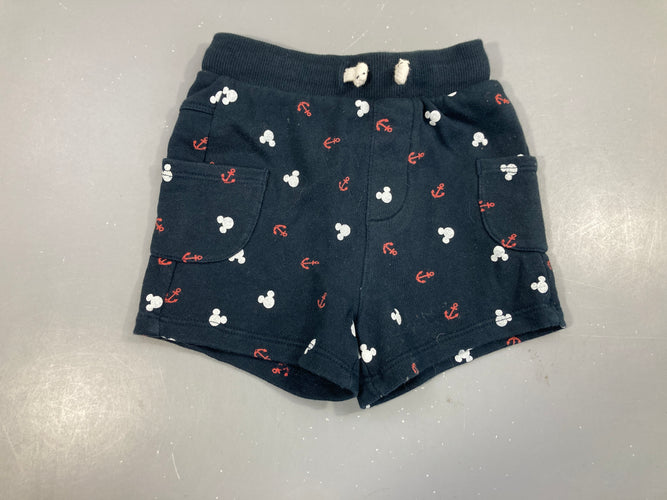 Bermuda molleton bleu marine Mickey, moins cher chez Petit Kiwi