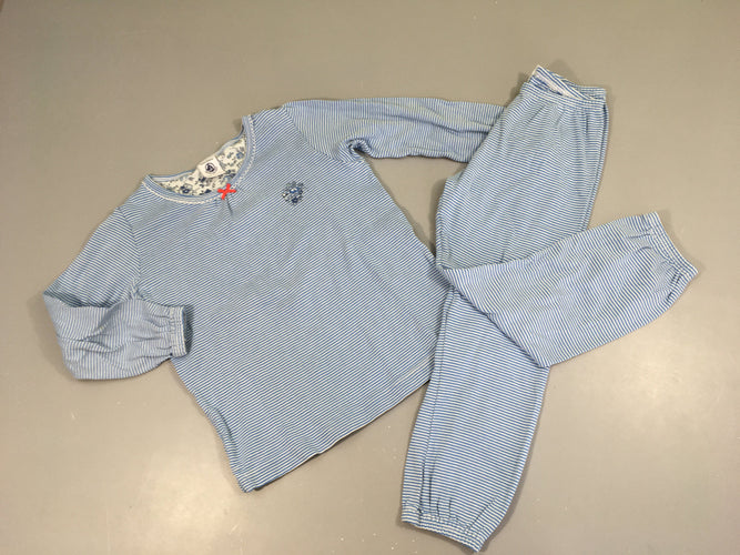 Pyjama 2pcs jersey rayé blanc/bleu, moins cher chez Petit Kiwi