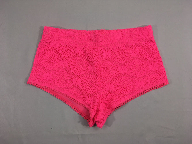 Short avec broderies rose néon, moins cher chez Petit Kiwi