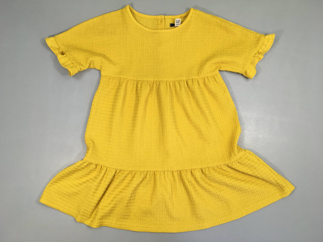 Robe m.c jaune texturée, moins cher chez Petit Kiwi