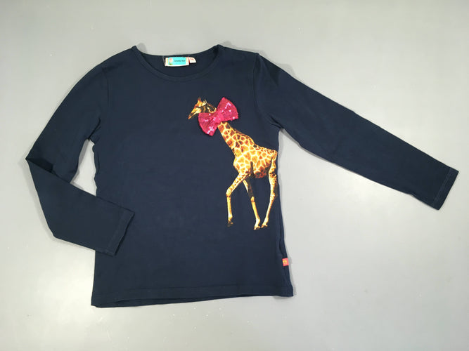 T-shirt m.l bleu marine girafe sequins, moins cher chez Petit Kiwi