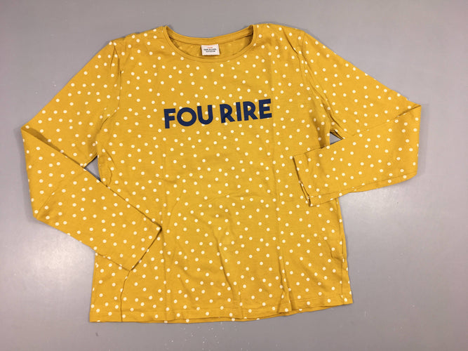 T-shirt m.l jaune pois Fou rire, moins cher chez Petit Kiwi