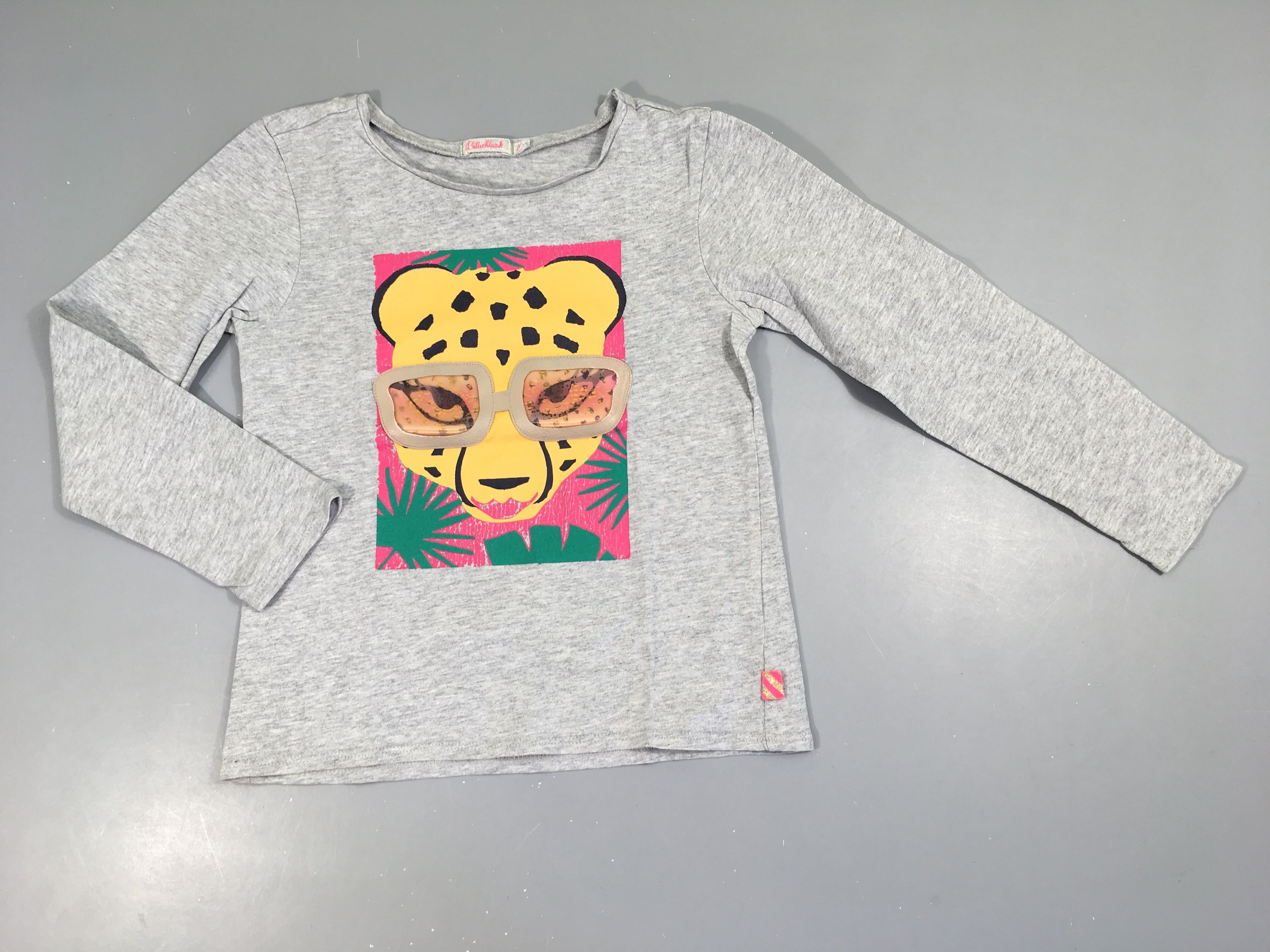 T-shirt m.l gris chiné lunettes relief