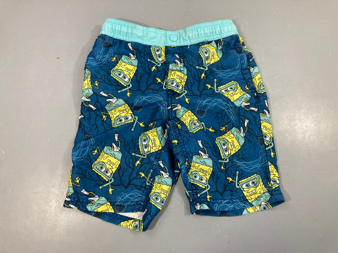 Maillot short bleu Bob l'éponge, moins cher chez Petit Kiwi