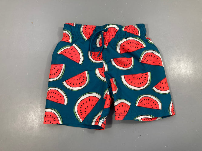 Maillot short bleu pastèques, moins cher chez Petit Kiwi
