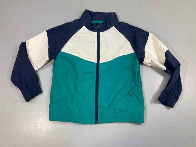 Coupe-vent blanc/bleu marine/vert, moins cher chez Petit Kiwi