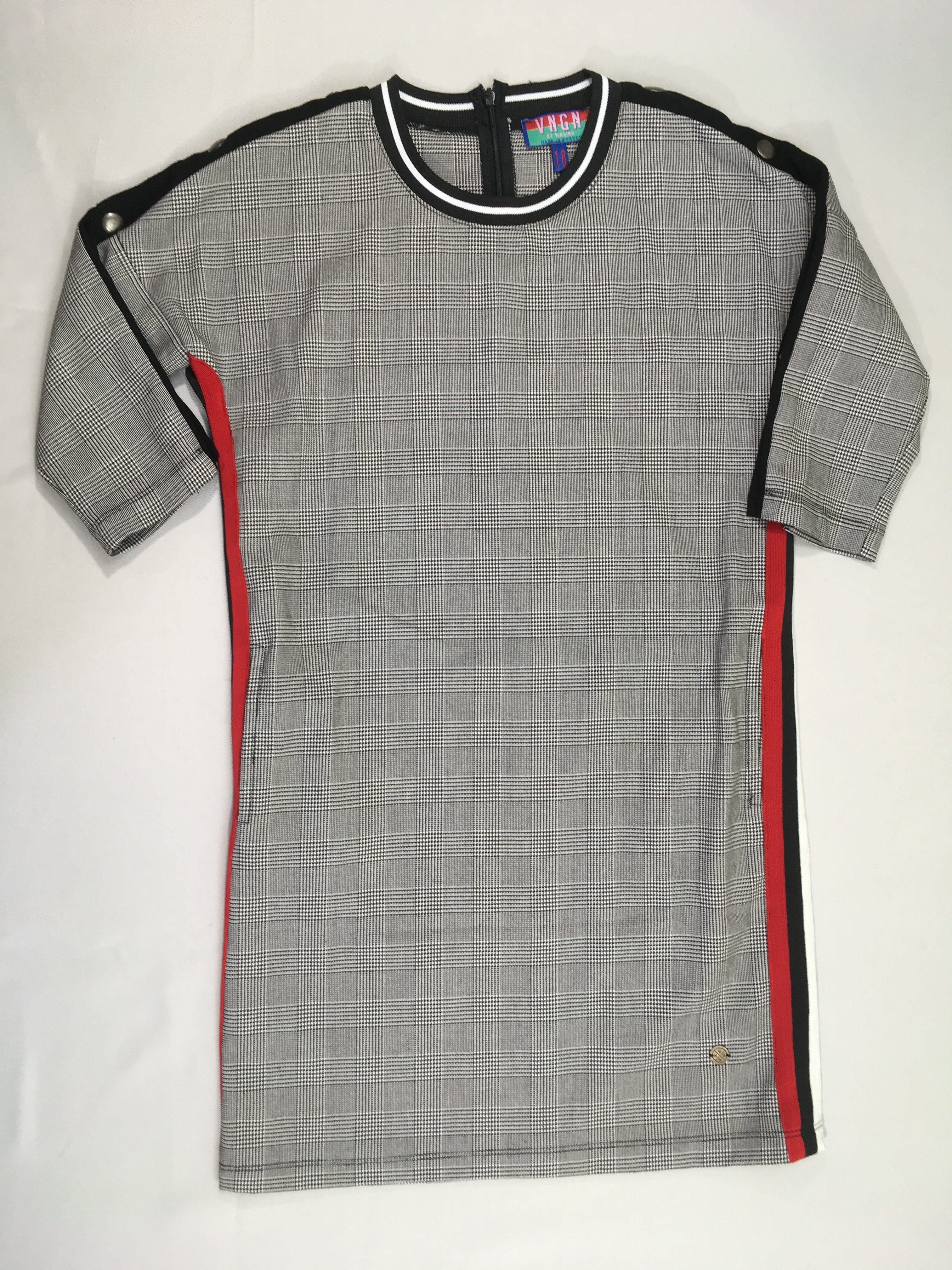 Robe m.c pieds de poules blanc/noir