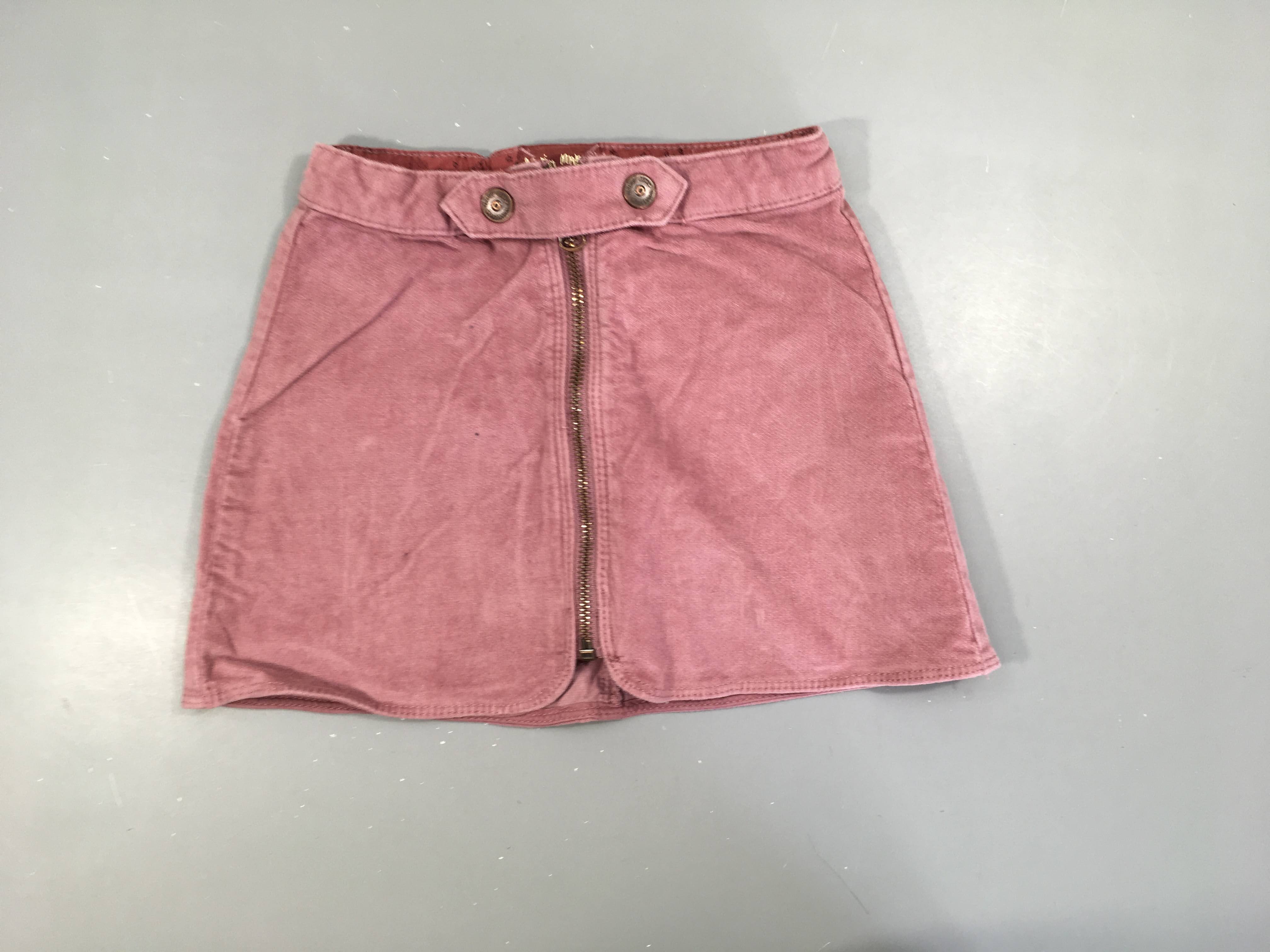 Jupe velours ras vieux rose