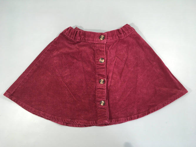 Jupe velours côtelé mauve, moins cher chez Petit Kiwi