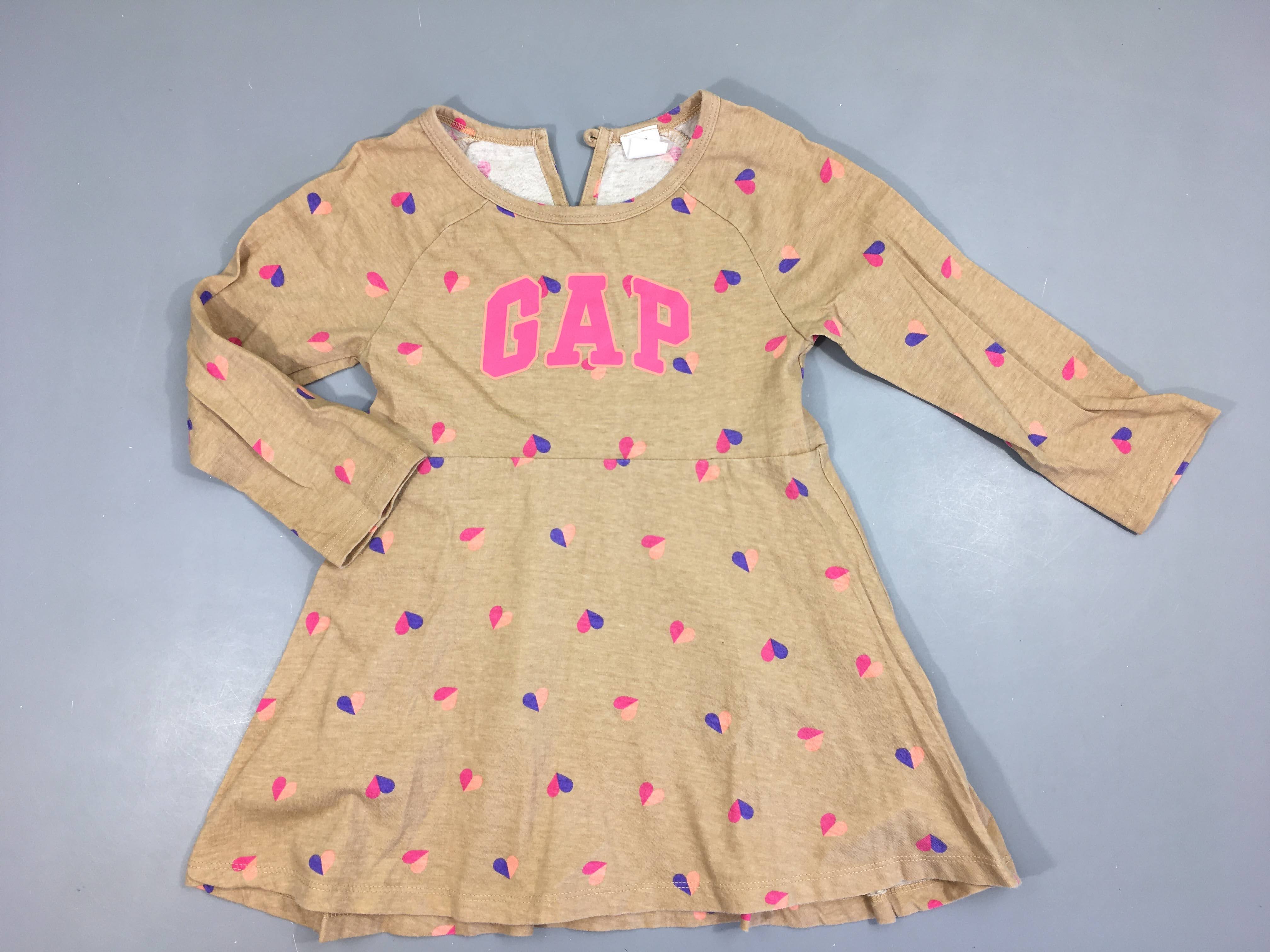 Robe m.l jersey brun coeurs Gap