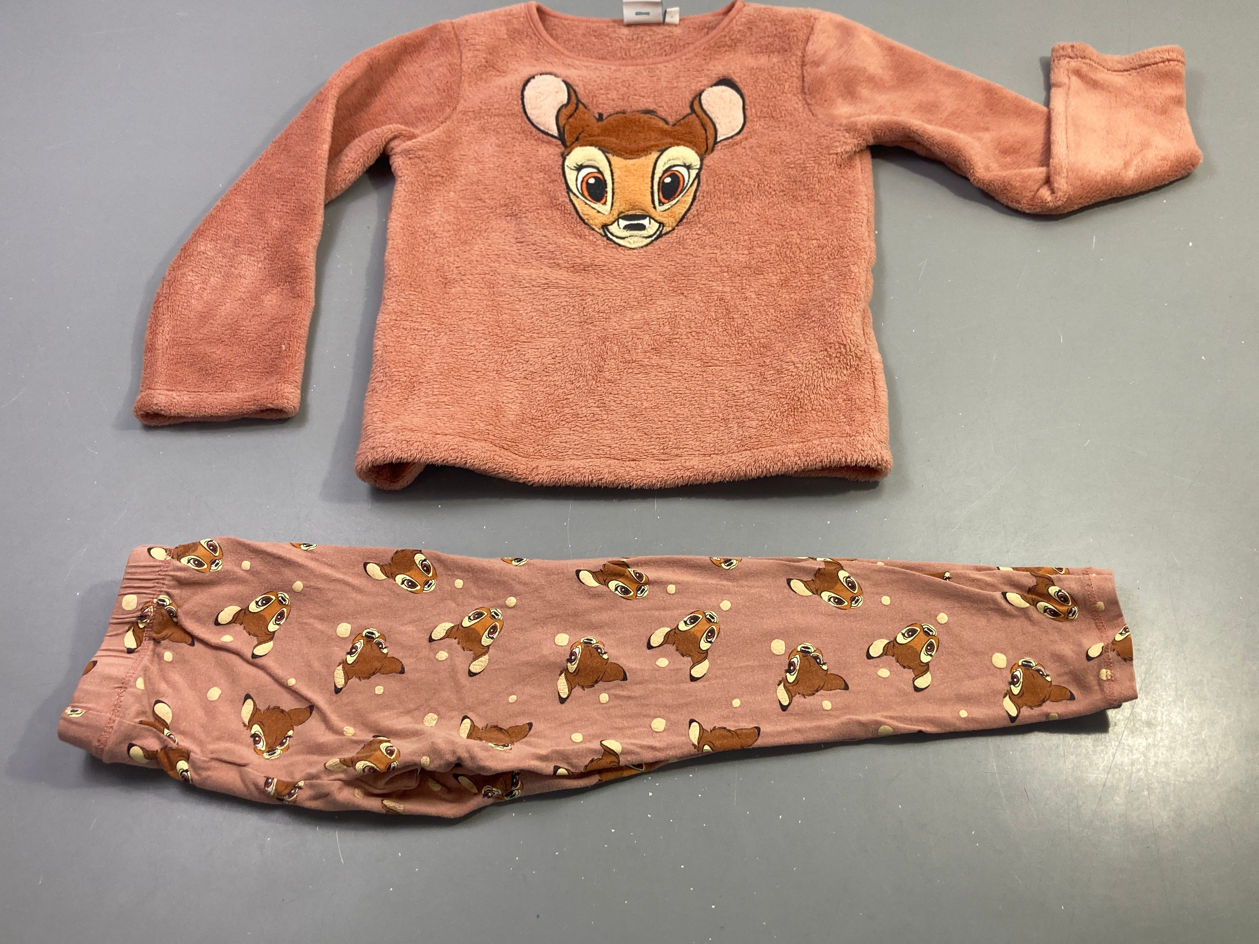 Pyjama 2pcs velours saumon Bambi