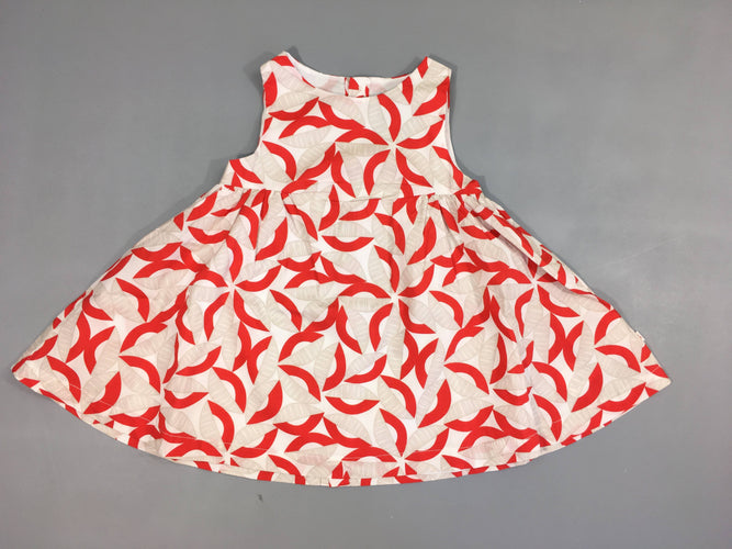 NEUF Robe s.m blanche motifs gris/rouge, moins cher chez Petit Kiwi