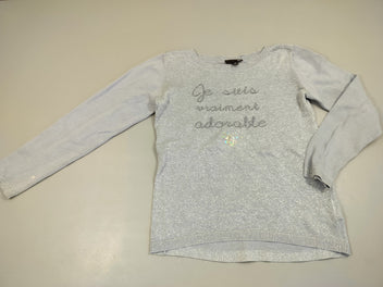 Pull léger bleu clair, paillettes argentées 