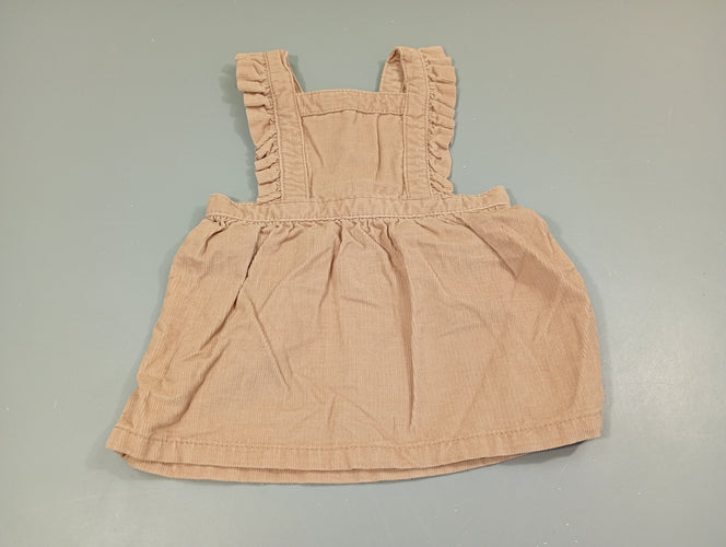 Robe salopette velours côtelé beige, moins cher chez Petit Kiwi