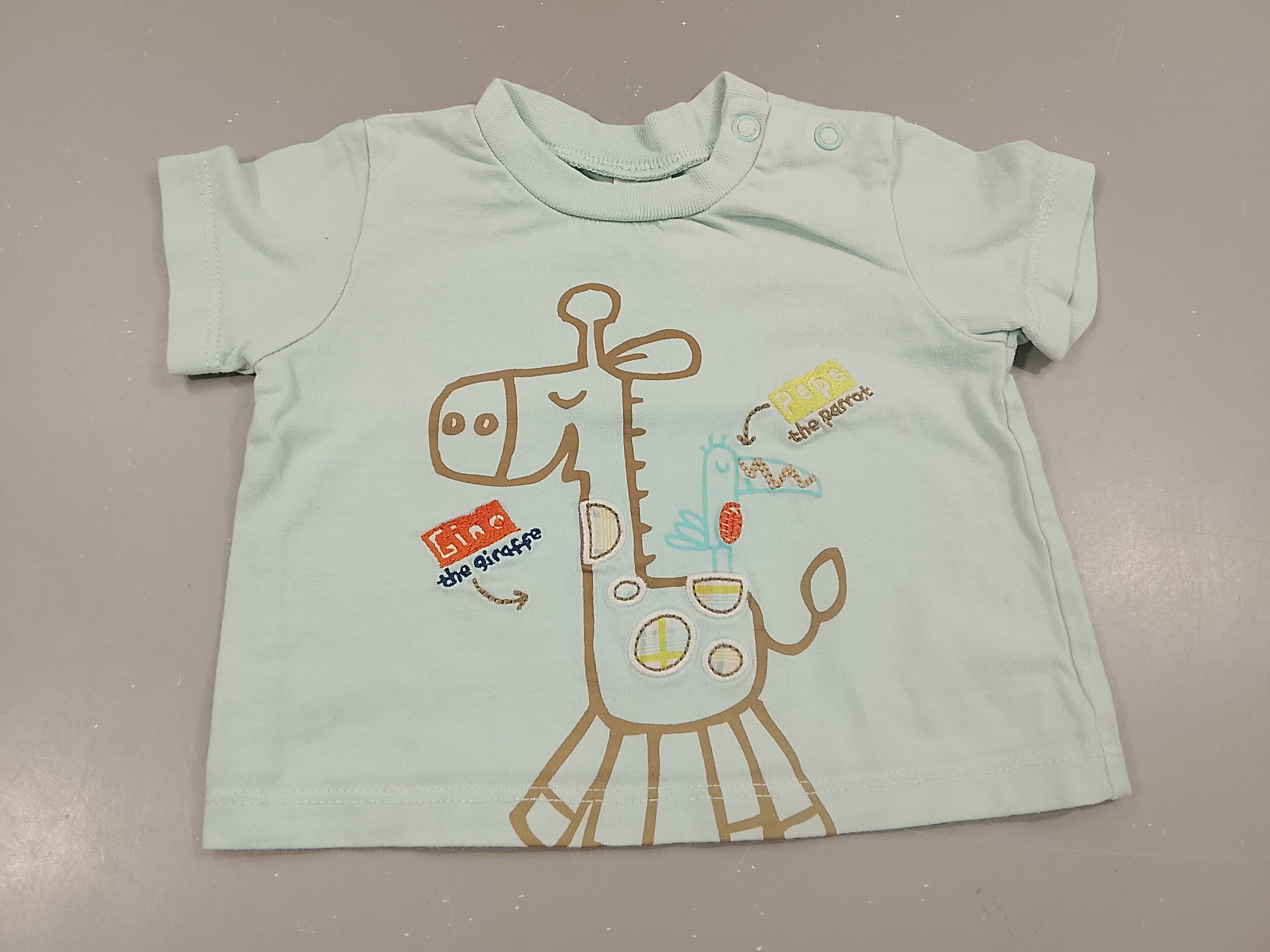 T-shirt m.c  bleu claire, girafe