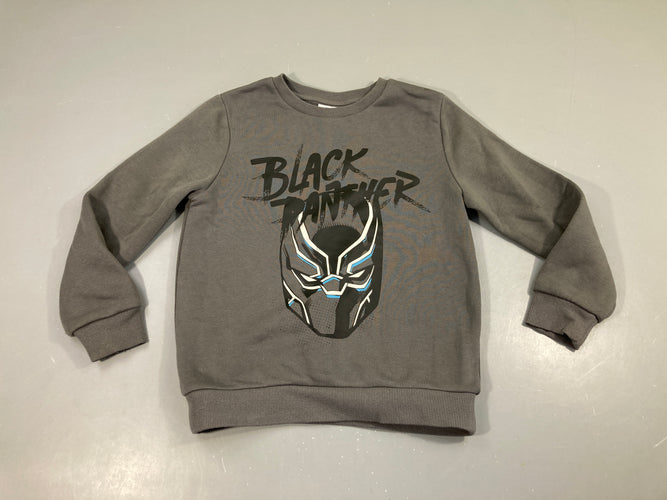 Sweat gris Black Panther, légèrement bouloché, moins cher chez Petit Kiwi