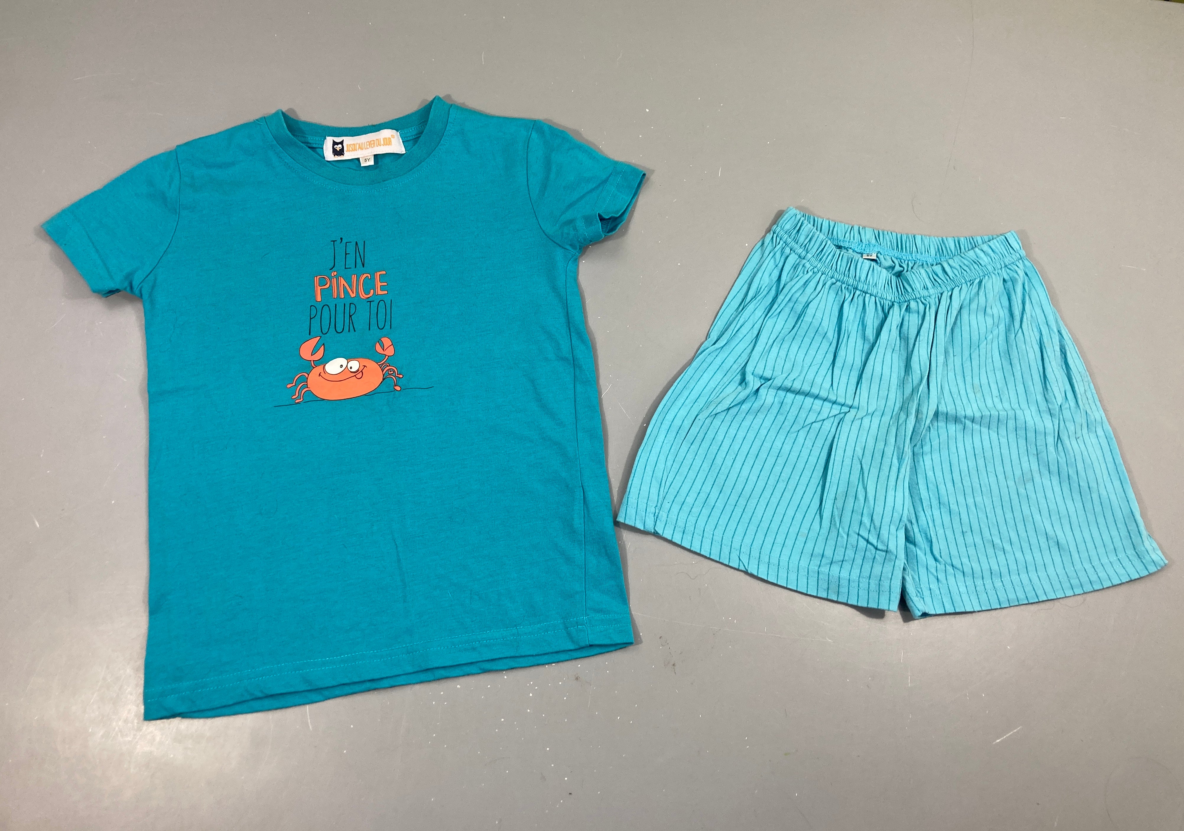 Pyjashort 2pcs jersey bleu prince, un peu bouloché
