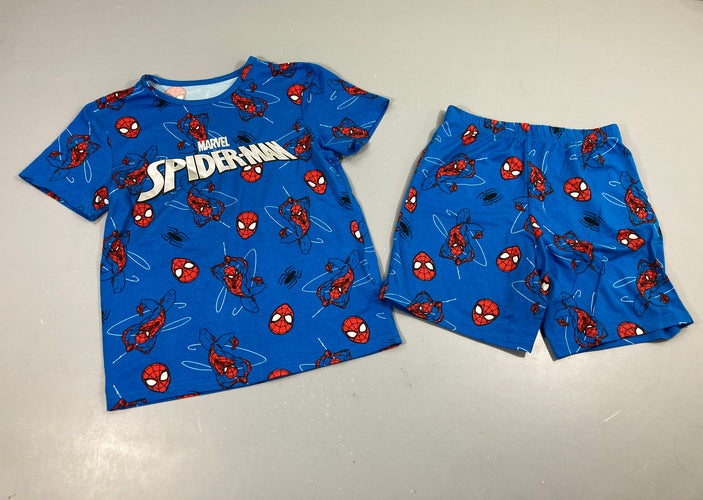 Pyjashort 2pcs jersey bleu Spider Man, moins cher chez Petit Kiwi