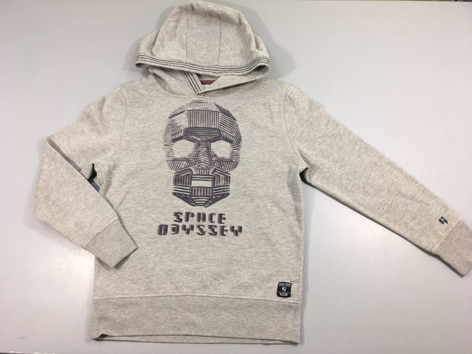 Sweat à capuche gris crâne légèrement bouloché Légère tache, moins cher chez Petit Kiwi