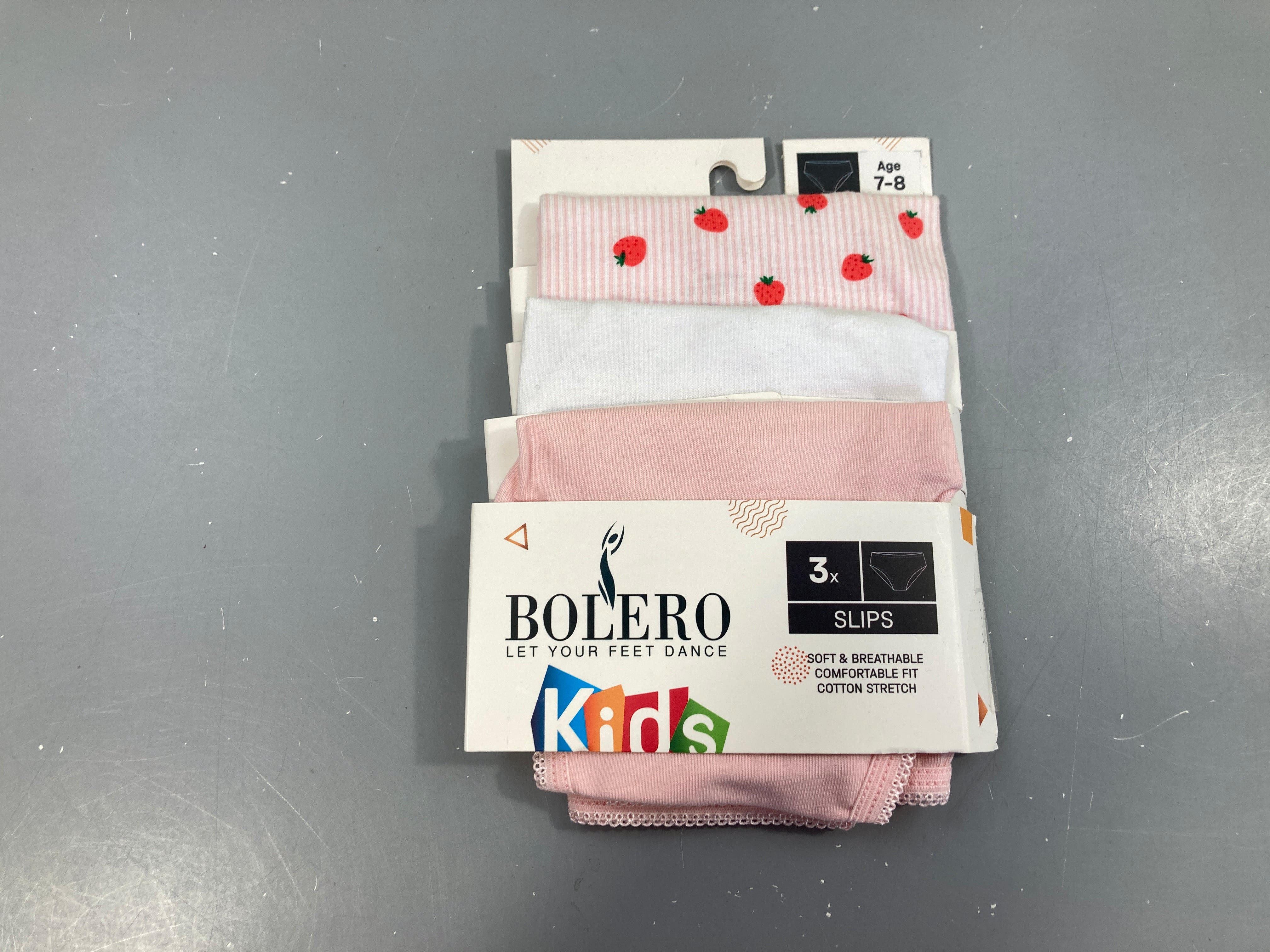 Neuf-3 Culottes blanc-rose-rayé fraises