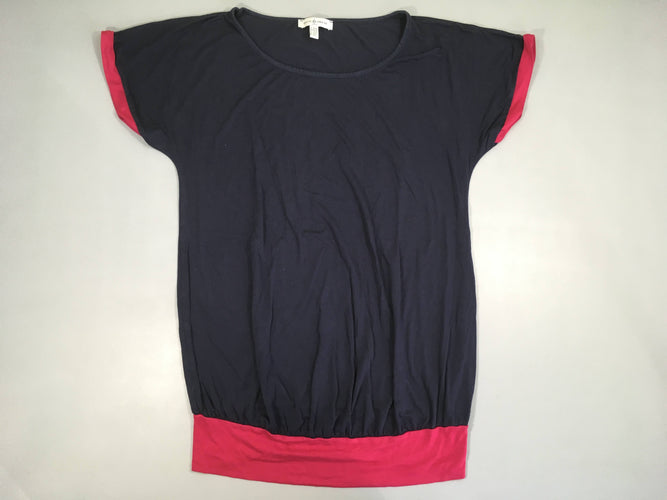 T-shirt m.c bleu foncé fuchsai bas, moins cher chez Petit Kiwi