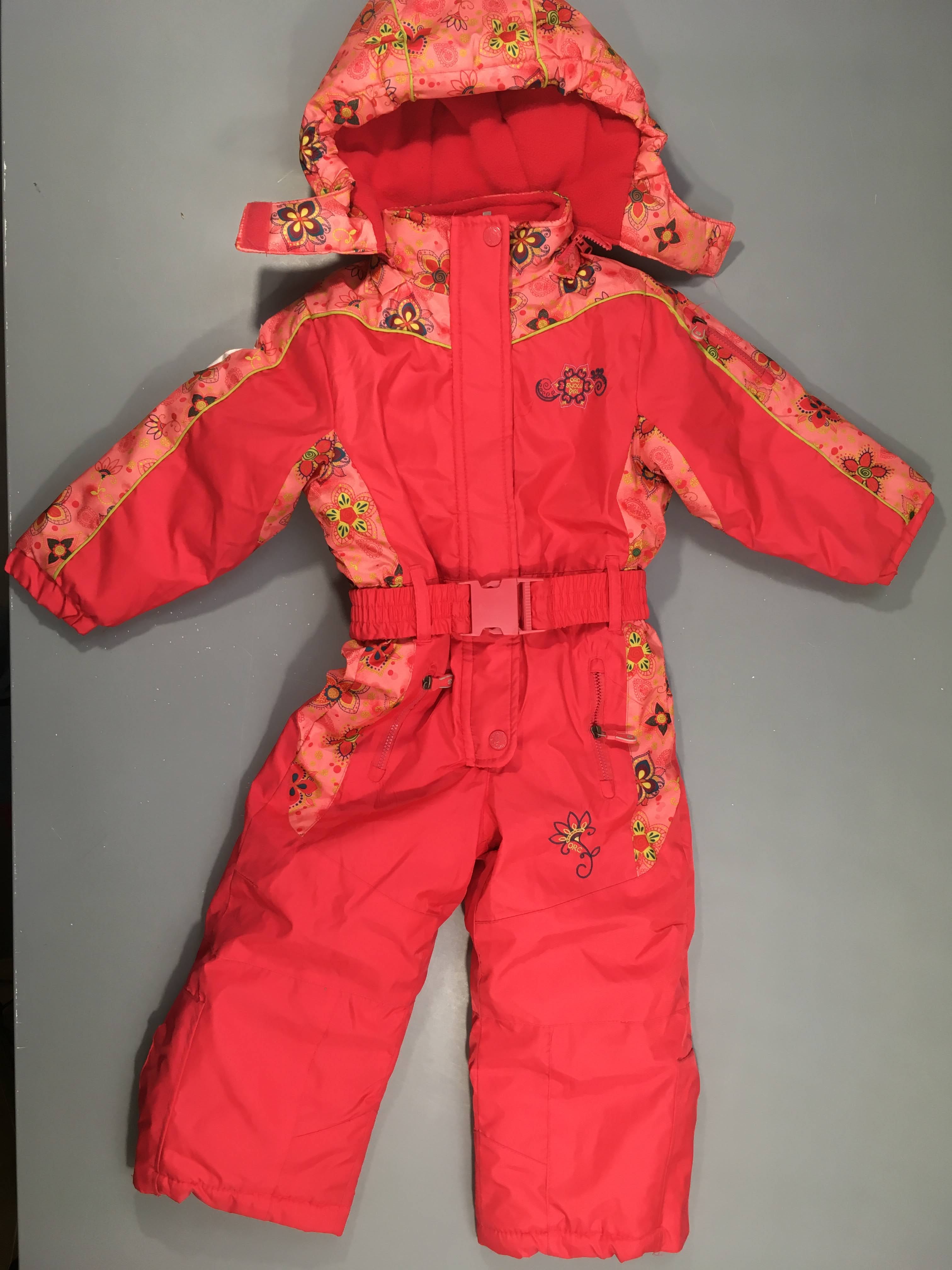 Combinaison de ski rose fleurs