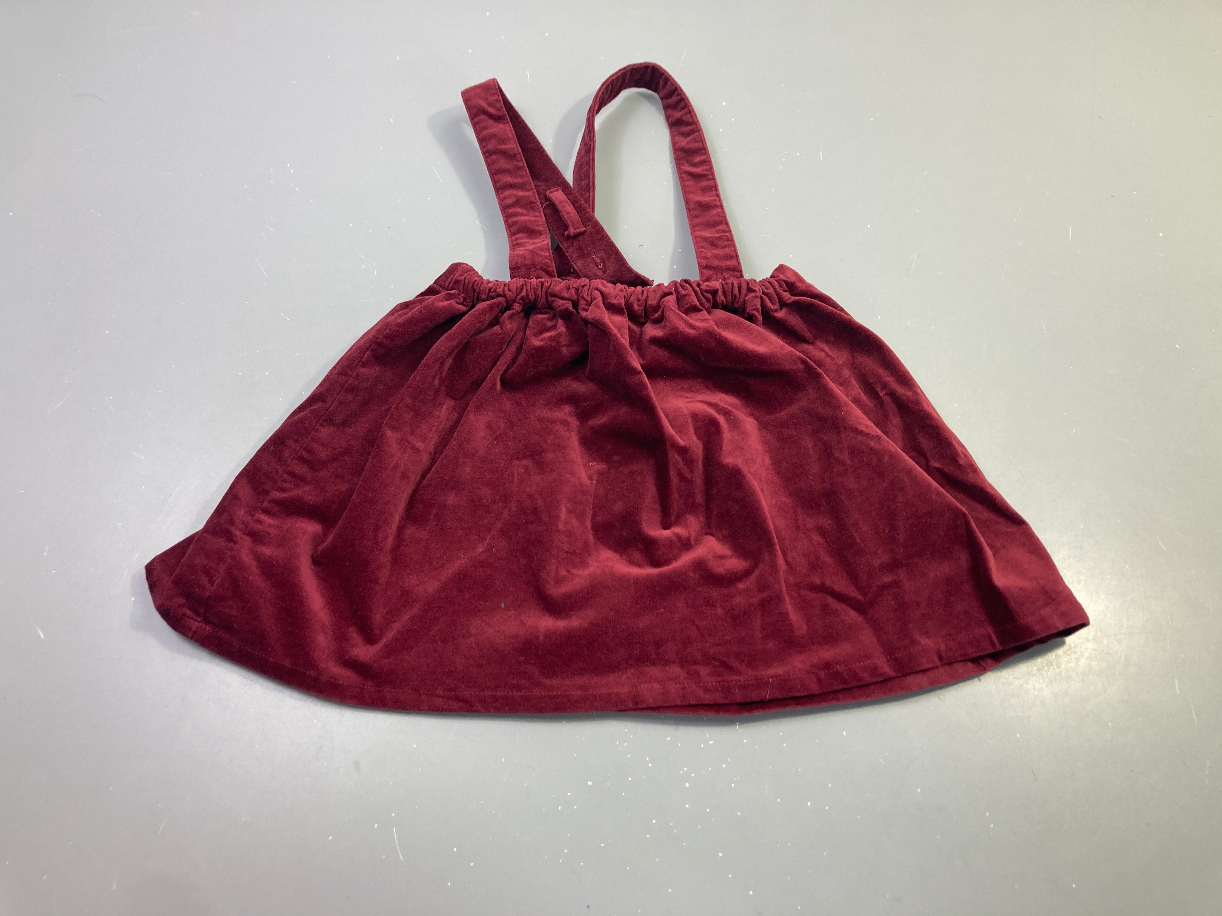 Jupe bordeaux velours bretelles